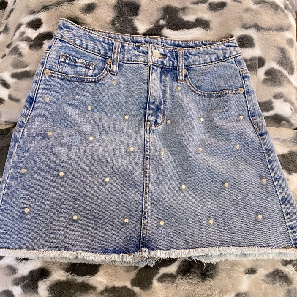Jean Studded Skirt